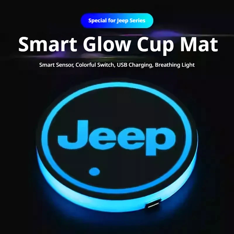 2PCS Waterproof Anti-Slip LED Car Cup Holder Luminous Coaster for Jeep Renegade Wrangler JK JL Grand Cherokee Compass Gladiator
2PCS Waterproof Anti-Slip LED Car Cup Holder Luminous Coaster for Jeep Renegade Wrangler JK JL Grand Cherokee Compass Gladiator