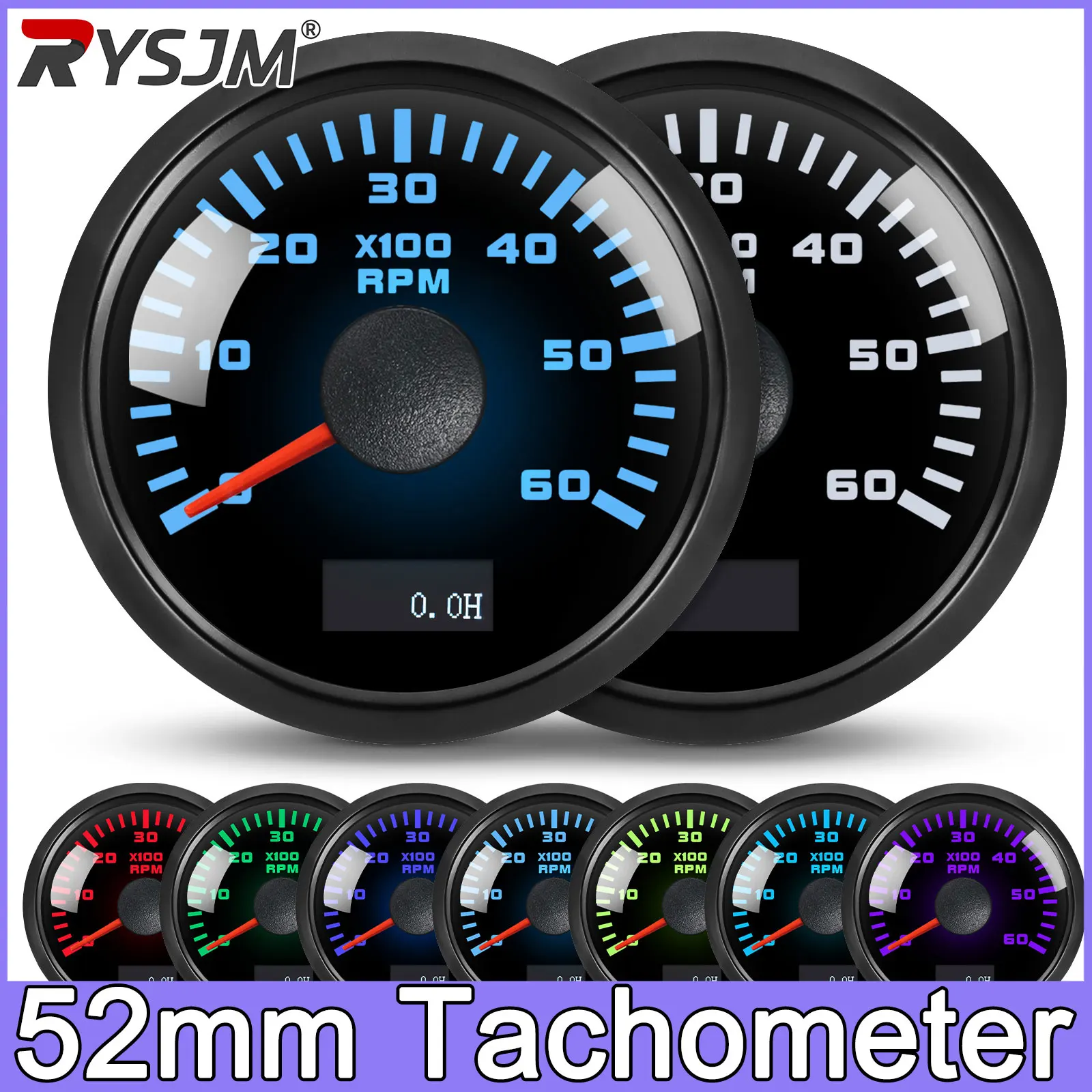 6000 RPM Meter 52mm Tachometer Tacho Gauge Meters with 7 Color Backlight RPM Sensor for Car Boat Moto Tach Digital Speed Meter
6000 RPM Meter 52mm Tachometer Tacho Gauge Meters with 7 Color Backlight RPM Sensor for Car Boat Moto Tach Digital Speed Meter