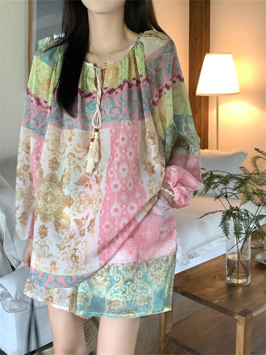 PLAMTEE Sunscreen Printed Vintage Women Sets New Blouses India Folk Gentle Summer Full Sleeve Stylish Chic Casual Suit Shorts
PLAMTEE Sunscreen Printed Vintage Women Sets New Blouses India Folk Gentle Summer Full Sleeve Stylish Chic Casual Suit Shorts
