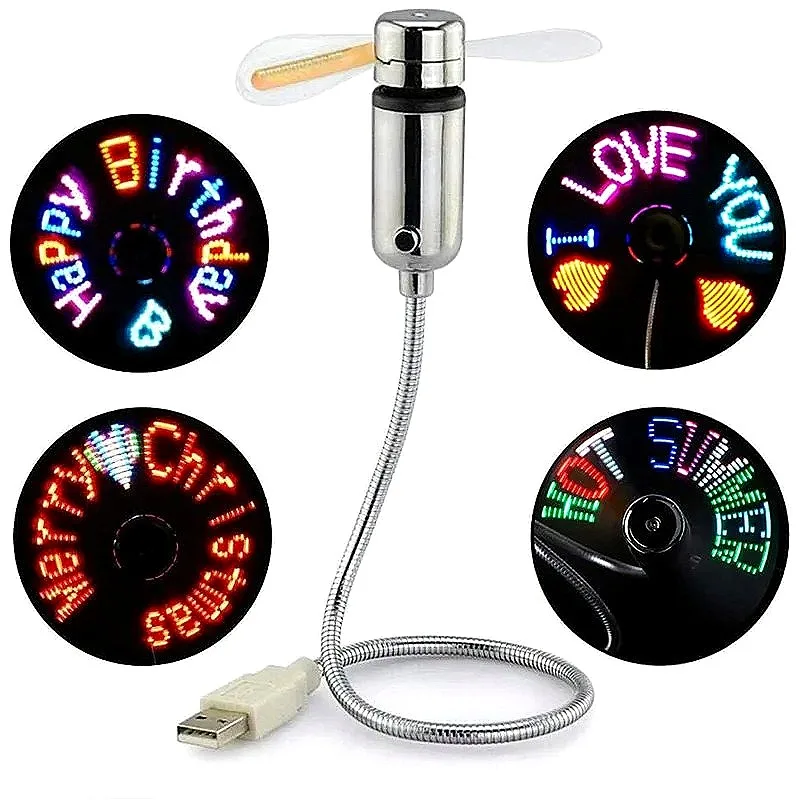 Portable USB LED Message Fan, Programmable RGB Light Gooseneck Fan for Home Office Computer rechargeable fan electronic gadgets
Portable USB LED Message Fan, Programmable RGB Light Gooseneck Fan for Home Office Computer rechargeable fan electronic gadgets