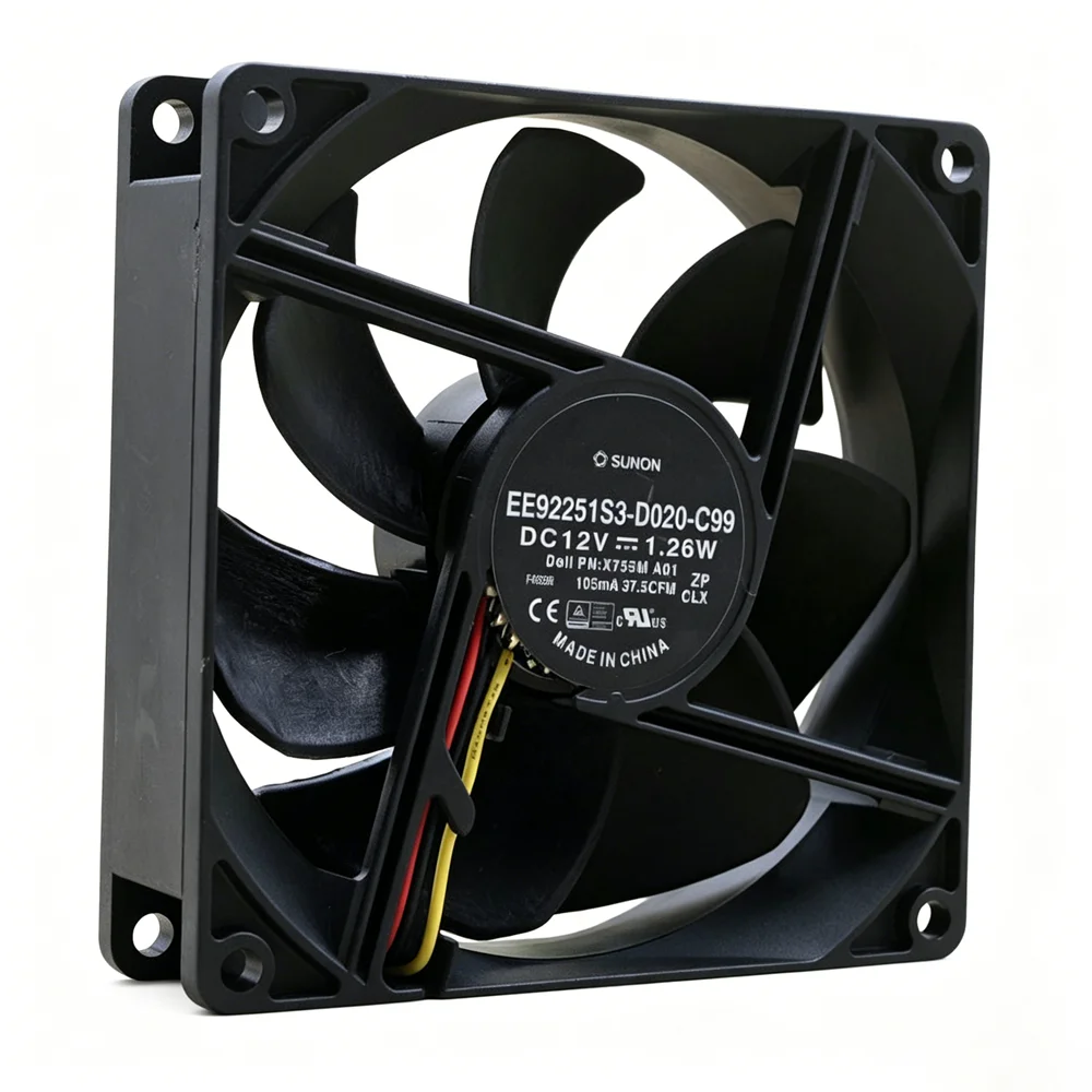 EE92251S3-D020-C99 92x92x25mm 12V 1.26W 3-Pin Cooling Fan, 9225 Case Fan for PC Desktop
EE92251S3-D020-C99 92x92x25mm 12V 1.26W 3-Pin Cooling Fan, 9225 Case Fan for PC Desktop