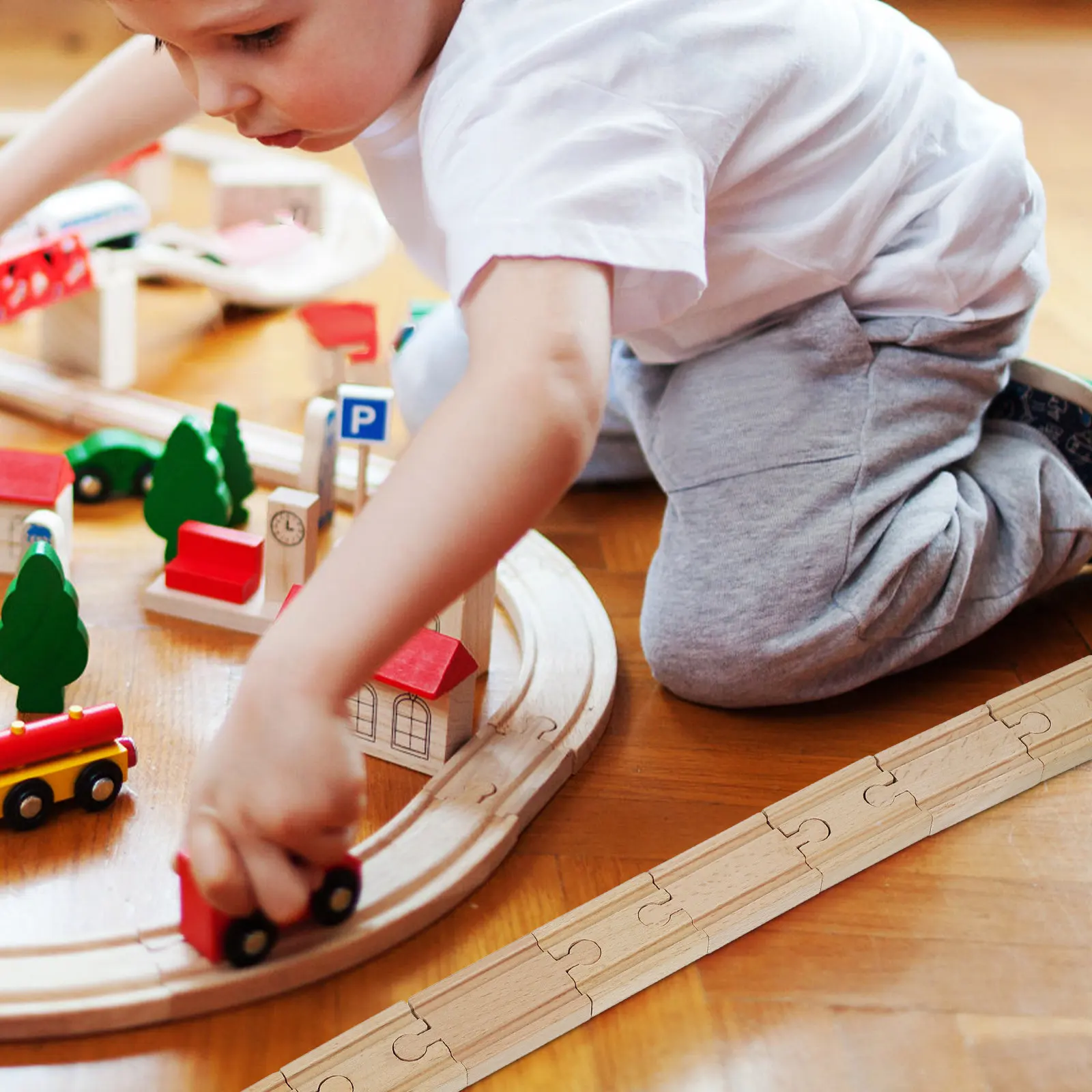 8Pcs Wooden Train Track Set Eco-Friendly Safe Rounded Edges Compatible with Major Brands DIY Train Scene Building Educational
8Pcs Wooden Train Track Set Eco-Friendly Safe Rounded Edges Compatible with Major Brands DIY Train Scene Building Educational
