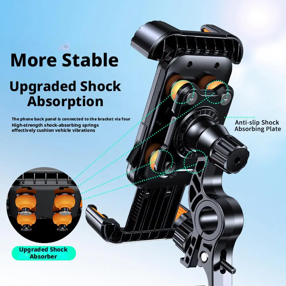 Shock Absorbing Motorcycle Bike Phone Mount 360° Rotatable Holder Stable Universal Fit 4.7-7.2 Inch Smartphone Bracket
Shock Absorbing Motorcycle Bike Phone Mount 360° Rotatable Holder Stable Universal Fit 4.7-7.2 Inch Smartphone Bracket