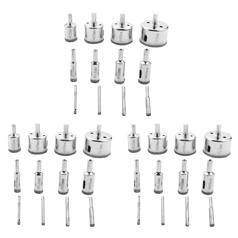 36Pcs Diamond Drill Bits Glass Tile Hole Saw Bits Set, Hollow Core Drill Bits, Extractor Remover Hole Saws For Glass Promotion
36Pcs Diamond Drill Bits Glass Tile Hole Saw Bits Set, Hollow Core Drill Bits, Extractor Remover Hole Saws For Glass Promotion