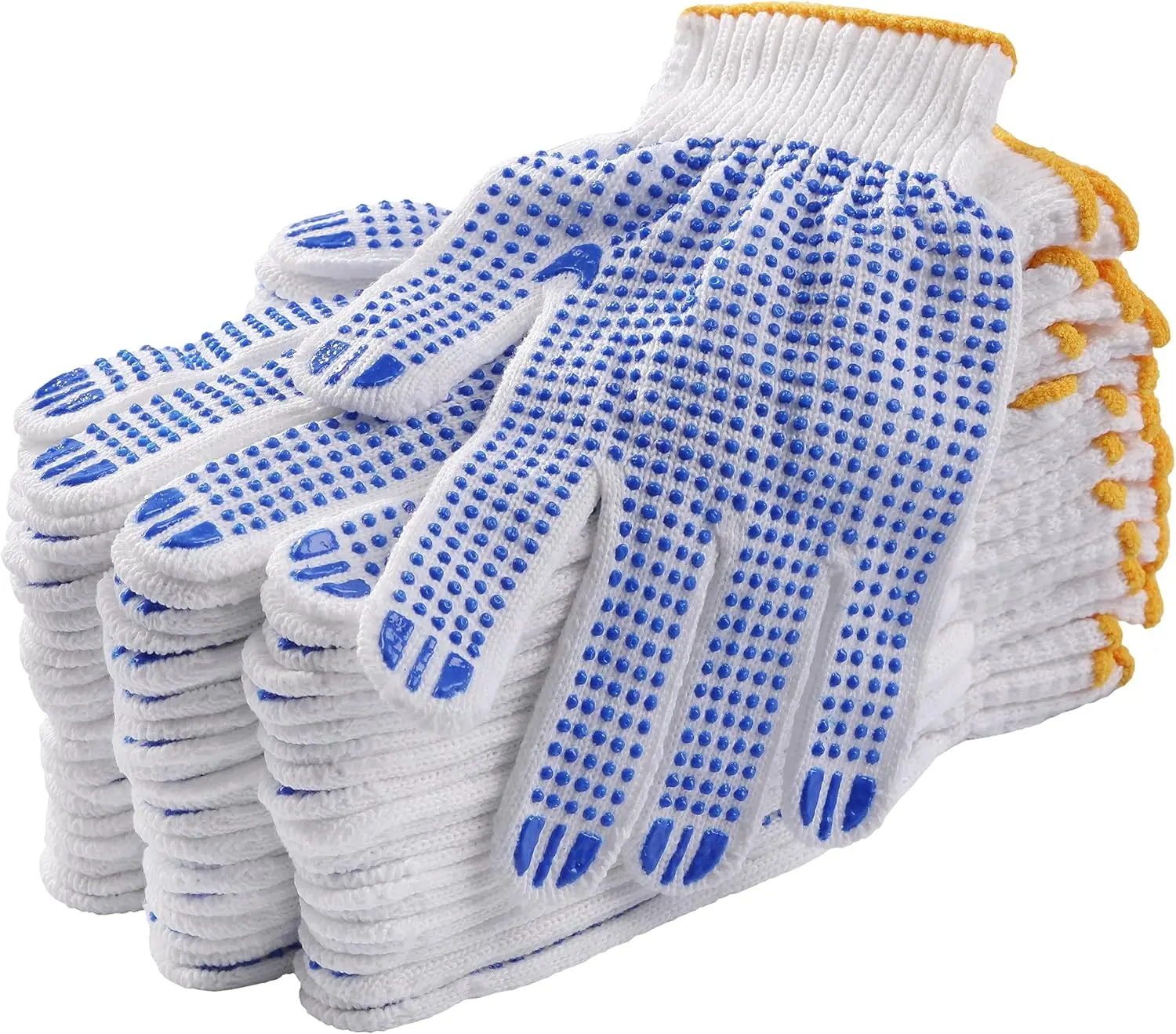 12 Pairs Grip Safety Work Gloves Anti-slip Dots Bulk Moist Cotton Knit Gloves for Garage Warehouse Construction
12 Pairs Grip Safety Work Gloves Anti-slip Dots Bulk Moist Cotton Knit Gloves for Garage Warehouse Construction