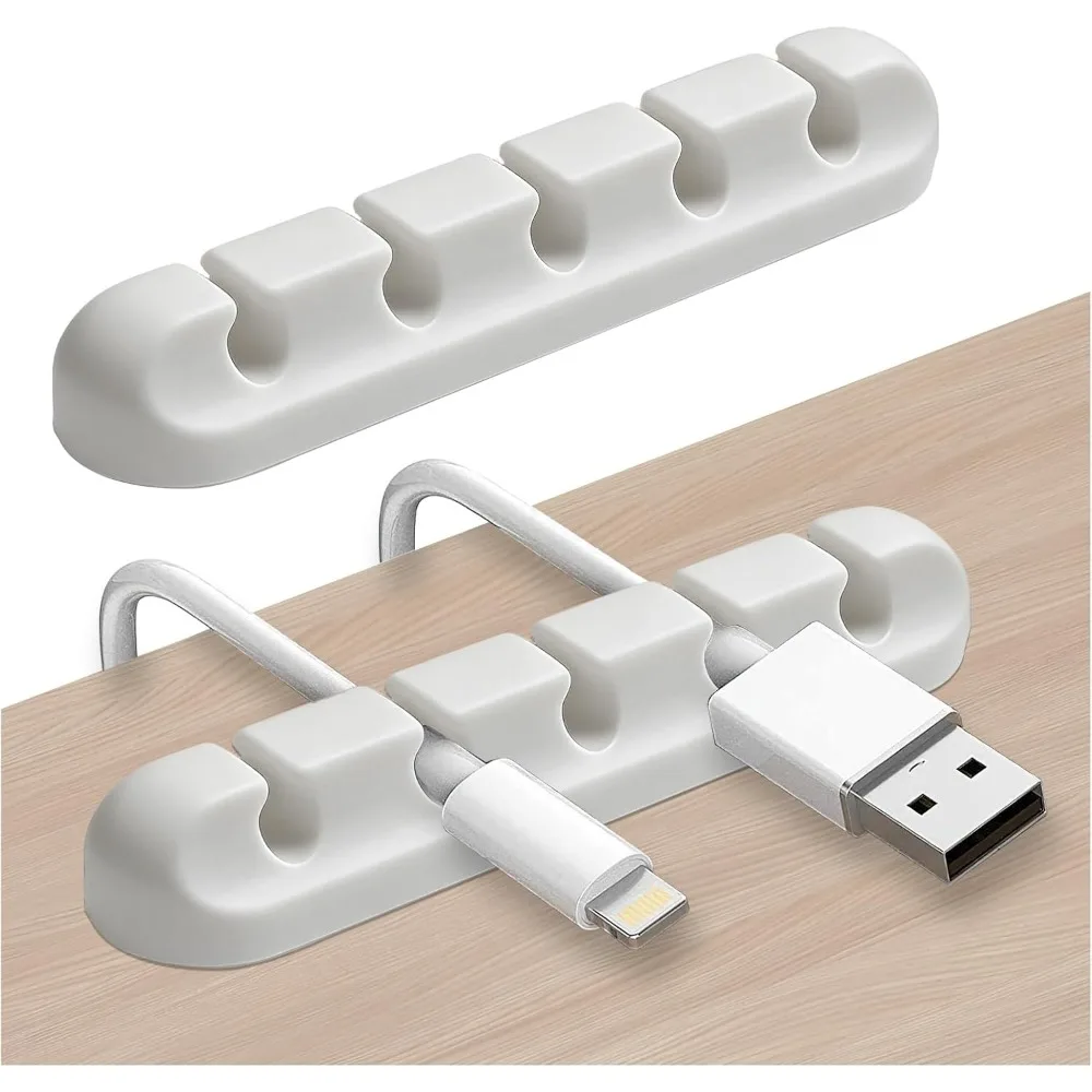 2 Packs Cable Clips, Cord Organizers, 5-Slot Holders for Desk, Car, Home, and Office, White
2 Packs Cable Clips, Cord Organizers, 5-Slot Holders for Desk, Car, Home, and Office, White