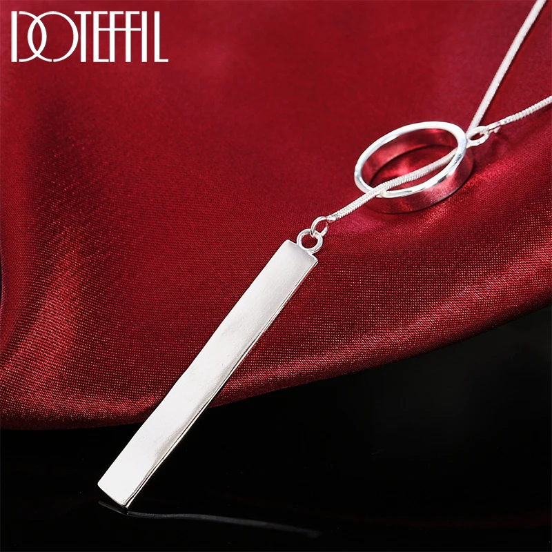 DOTEFFIL 925 Sterling Silver 18 Inch Snake Chain Straight Circle Pendant Necklace For Women Fashion Wedding Charm Jewelry
DOTEFFIL 925 Sterling Silver 18 Inch Snake Chain Straight Circle Pendant Necklace For Women Fashion Wedding Charm Jewelry