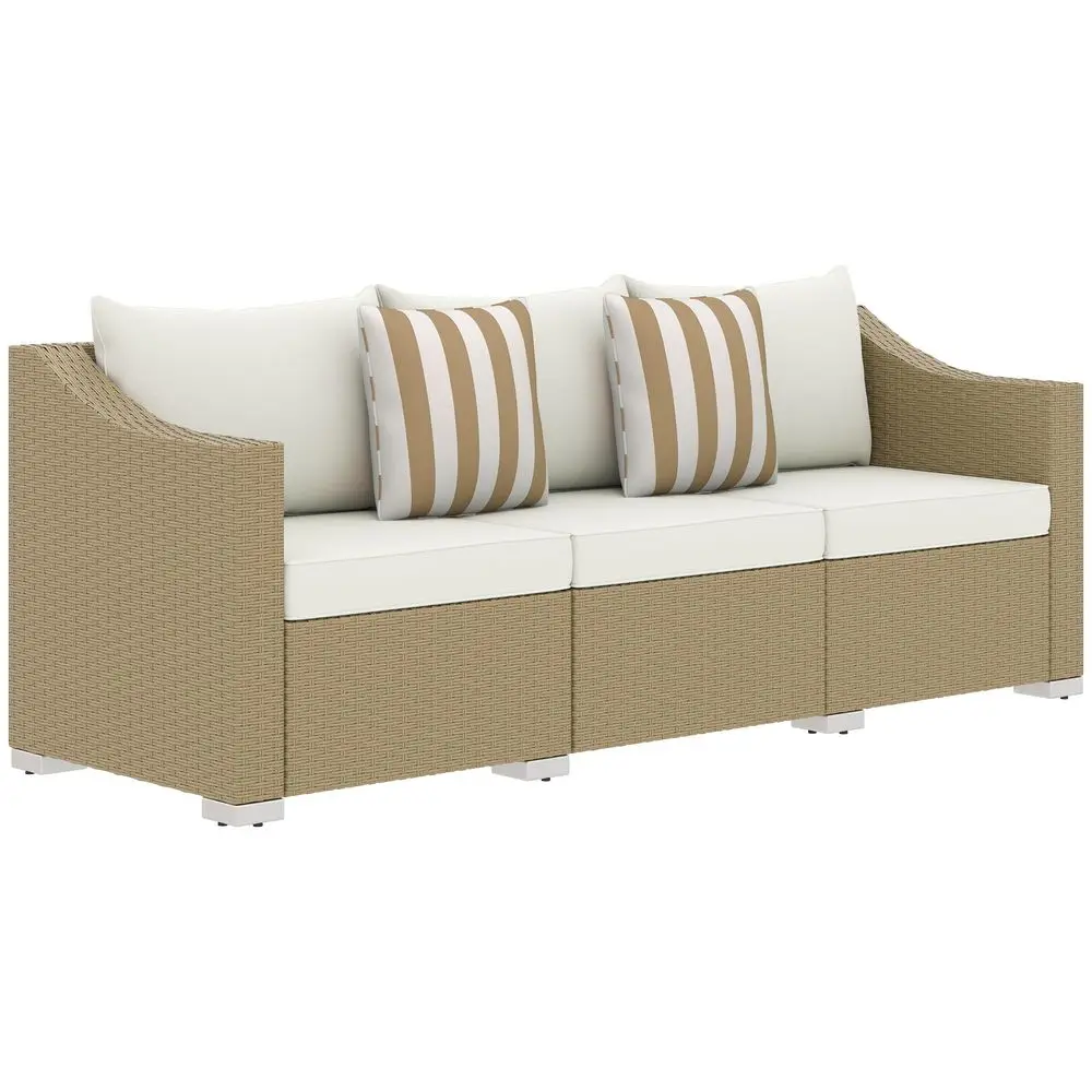 3 Seater Patio Sofa, Wicker Sofa with Cushions, Outdoor Furniture Rattan Couch with 2 Throw Pillows, Deep Seating, for Garden,
3 Seater Patio Sofa, Wicker Sofa with Cushions, Outdoor Furniture Rattan Couch with 2 Throw Pillows, Deep Seating, for Garden,
