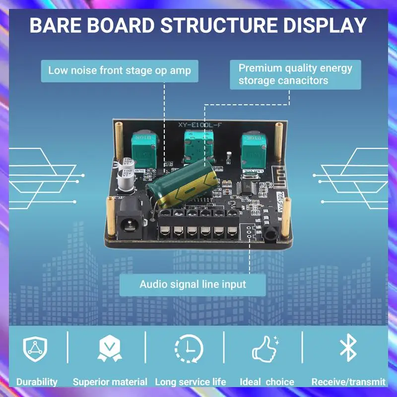 A98Z XY-E100L 2.1 Channel For Bluetooth Audio Amplifier Module 50Wx2+100W High And Low Tone Subwoofer Amplifier Board Speaker
A98Z XY-E100L 2.1 Channel For Bluetooth Audio Amplifier Module 50Wx2+100W High And Low Tone Subwoofer Amplifier Board Speaker