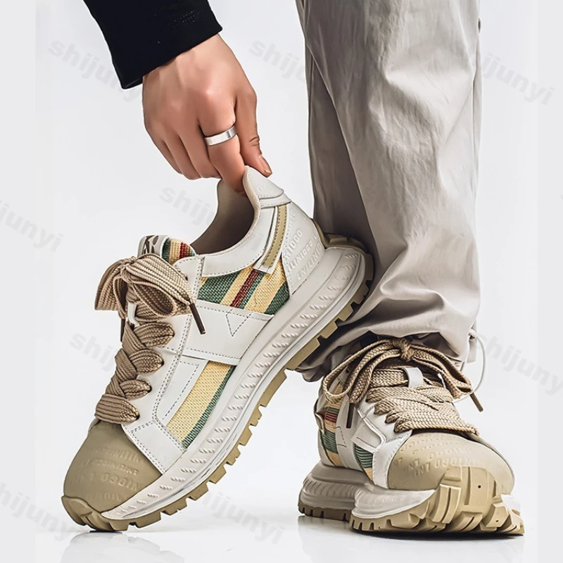Fashion Men's Shoes 2025 Spring Fabric Breathable Casual Sports Shoes Versatile Thick Soled Height Increasing Chunky sneakers
Fashion Men's Shoes 2025 Spring Fabric Breathable Casual Sports Shoes Versatile Thick Soled Height Increasing Chunky sneakers