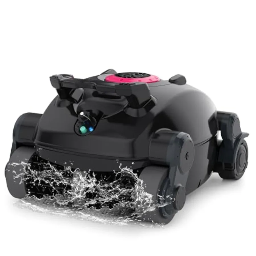 Cordless Robotic Pool Cleaner for inground above ground pools up to 1100 sq.ft, ABS plastic, black, wall climbing + extended ba
Cordless Robotic Pool Cleaner for inground above ground pools up to 1100 sq.ft, ABS plastic, black, wall climbing + extended ba