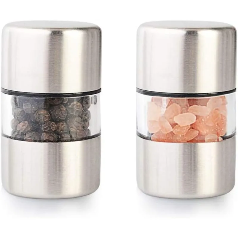Premium Sea Salt and Pepper Grinder Set - Spice Mill with Brushed Stainless Steel, Small Portable Ceramic Salt
Premium Sea Salt and Pepper Grinder Set - Spice Mill with Brushed Stainless Steel, Small Portable Ceramic Salt