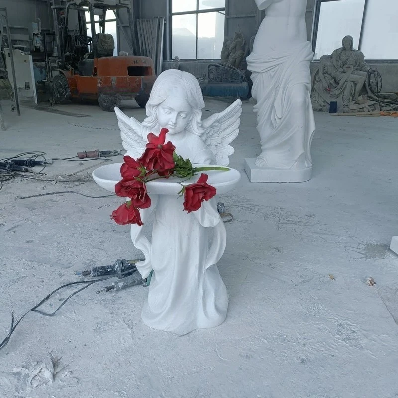 Tombstone marble little angel statue ornament, natural marble figure carving home outdoor decoration
Tombstone marble little angel statue ornament, natural marble figure carving home outdoor decoration