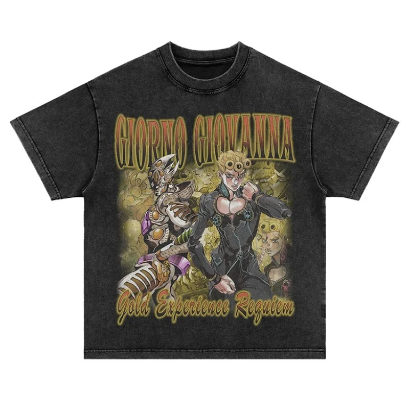 Jojo Bizarre Adventure Printed T-shirt Men Washed Old Short Sleeve American Retro High Street Cotton Half Sleeve Top
Jojo Bizarre Adventure Printed T-shirt Men Washed Old Short Sleeve American Retro High Street Cotton Half Sleeve Top