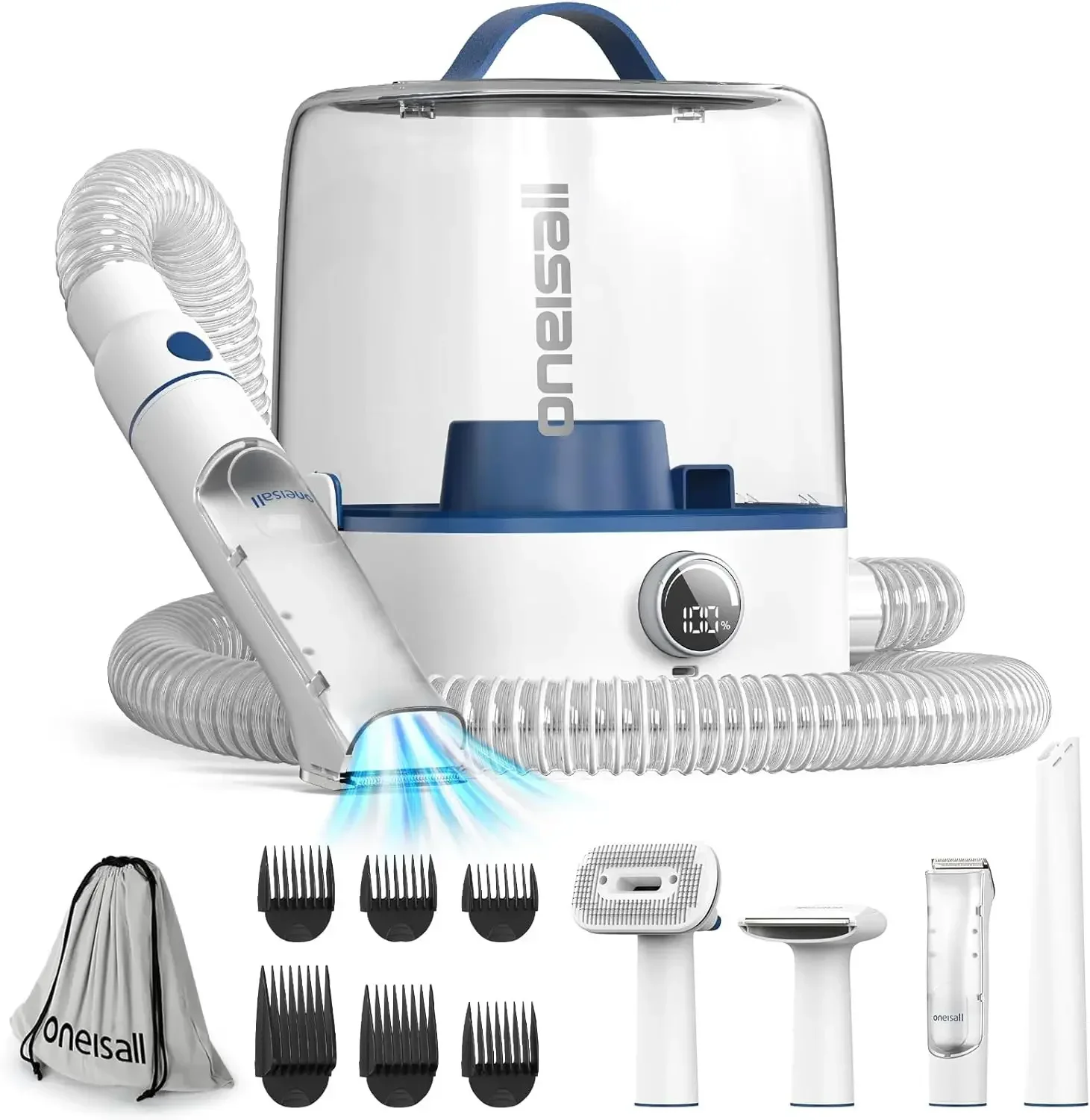 oneisall Cordless Dog Grooming Vacuum Kit, Dog Grooming Kit with 5100mAh & 11-in-1 Pet Tools, 3L Dust Cup, Low Noise for Sheddin
oneisall Cordless Dog Grooming Vacuum Kit, Dog Grooming Kit with 5100mAh & 11-in-1 Pet Tools, 3L Dust Cup, Low Noise for Sheddin