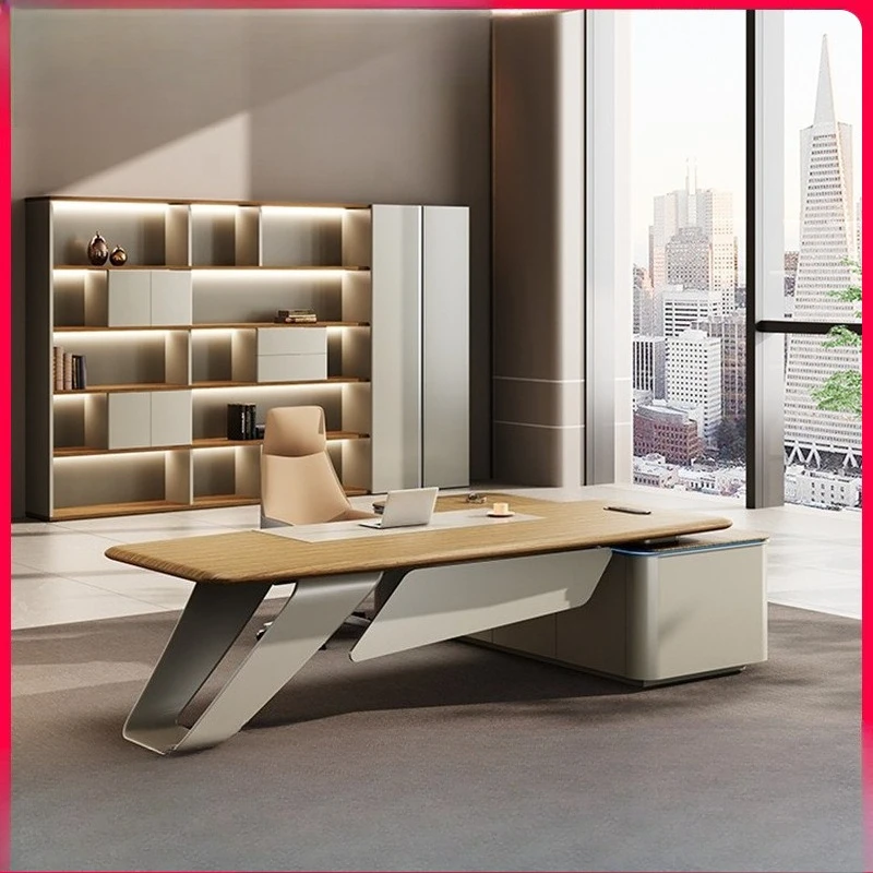 Boss desk simple modern class desk light luxury chairperson's office table and chair combination
Boss desk simple modern class desk light luxury chairperson's office table and chair combination