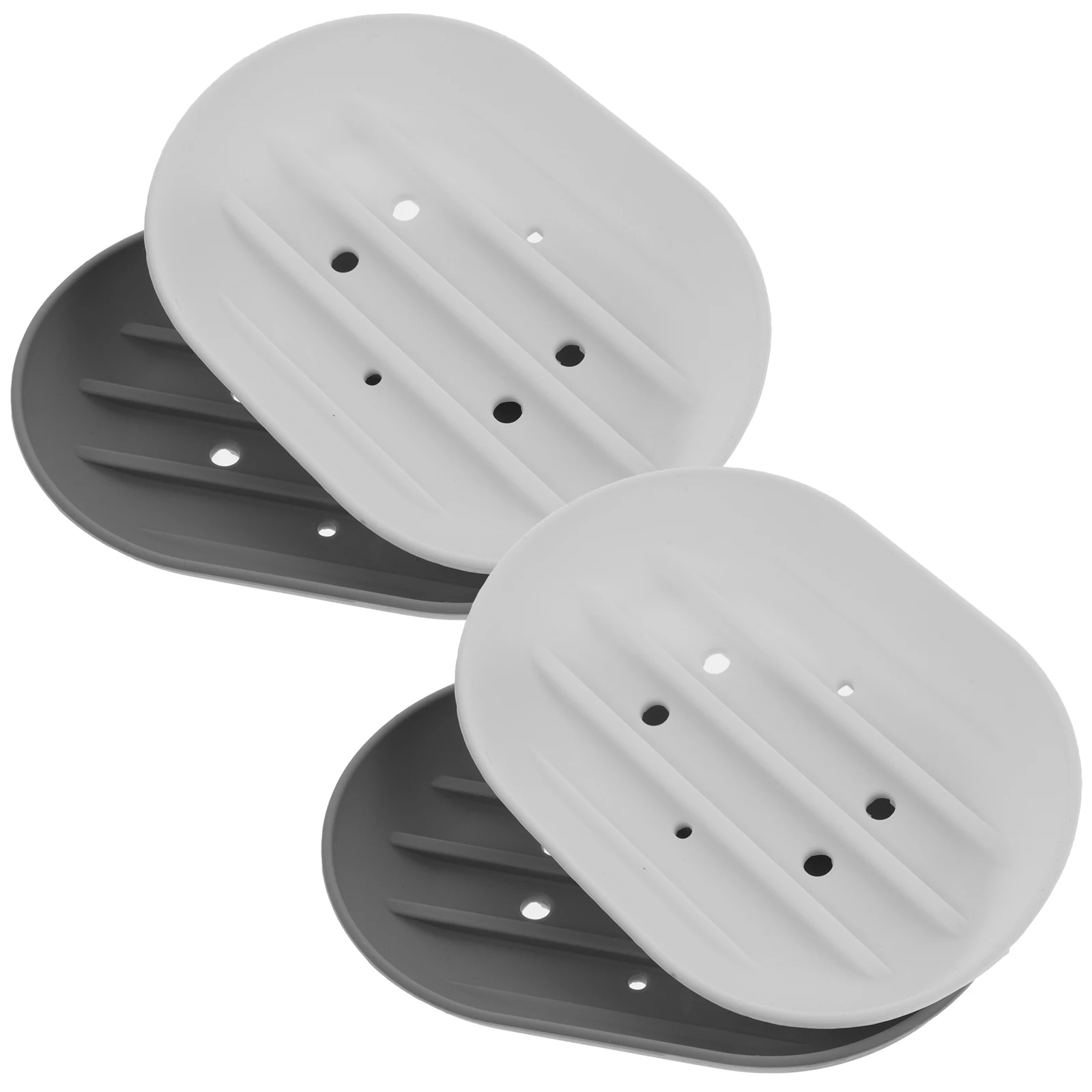 4 Pcs Organizer Silicone Soap Dish Travel Bath Tray Holder Silica Gel Showers for Bathroom Counter
4 Pcs Organizer Silicone Soap Dish Travel Bath Tray Holder Silica Gel Showers for Bathroom Counter