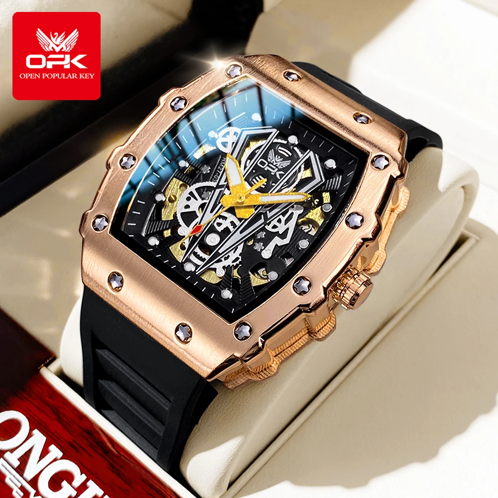 OPK Trendy men's watches waterproof silicone tape Barrel shaped dial quartz watch for man luminous fashion Original wristwatch
OPK Trendy men's watches waterproof silicone tape Barrel shaped dial quartz watch for man luminous fashion Original wristwatch