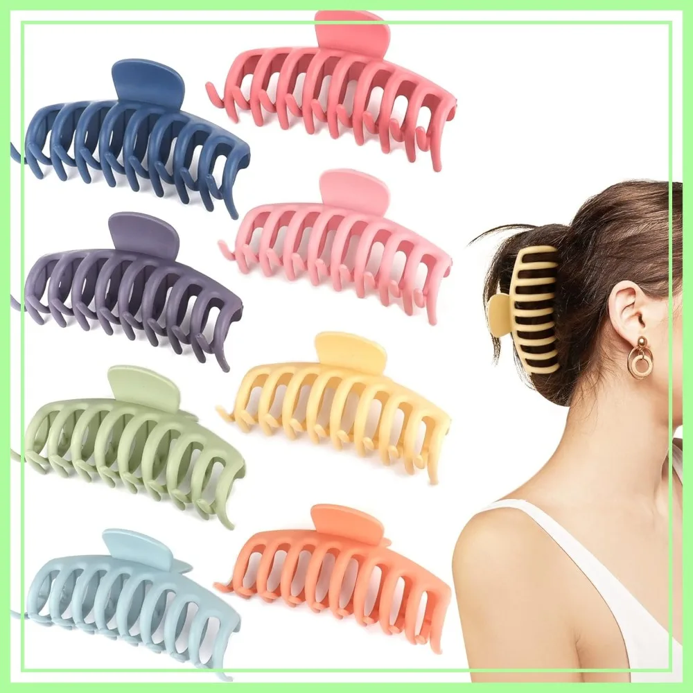 4.3 Inch Large Hair Claw Clips for Thin Thick Curly Hair, Strong Hold Banana Clips, Nonslip, 8PCS
4.3 Inch Large Hair Claw Clips for Thin Thick Curly Hair, Strong Hold Banana Clips, Nonslip, 8PCS