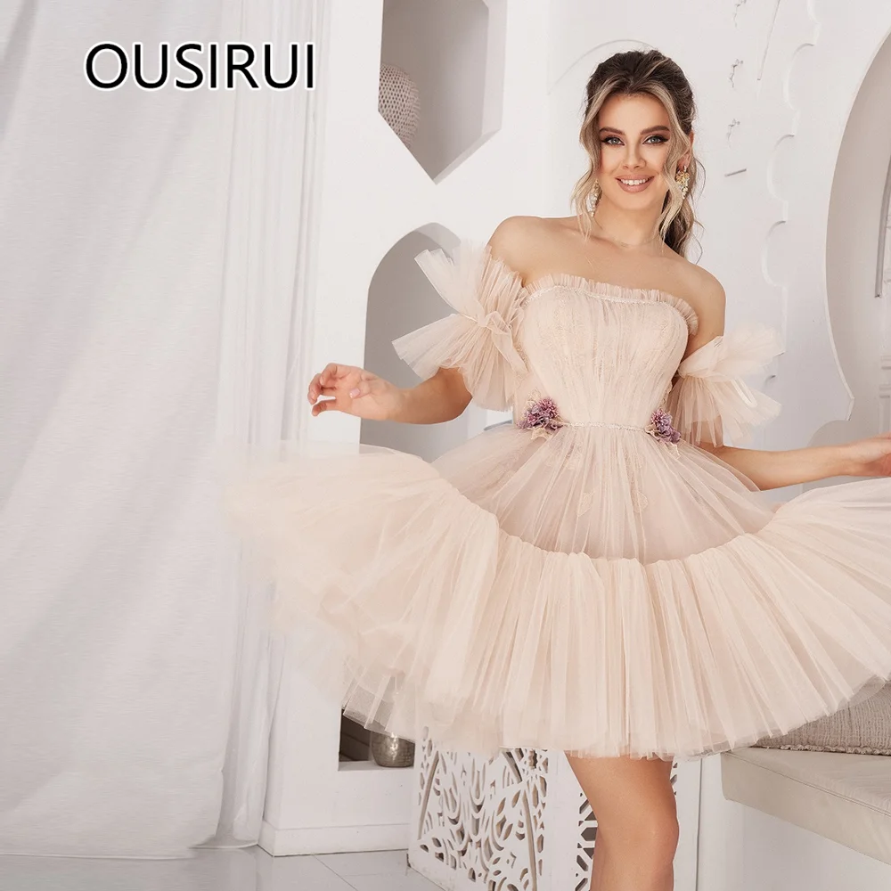 Charming Boat Collar Tulle Lace Prom Party Dres Backless A-line Short Mini Prom Gown with Detachable Sleeve Customized
Charming Boat Collar Tulle Lace Prom Party Dres Backless A-line Short Mini Prom Gown with Detachable Sleeve Customized