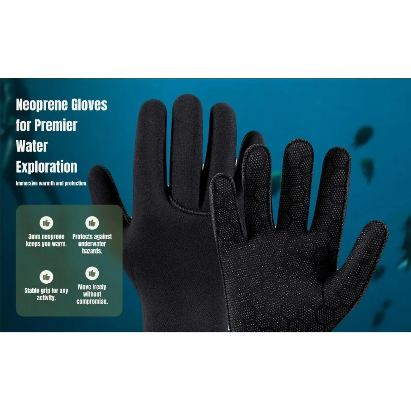 3mm Neoprene Gloves Antiskid Wetsuit Gloves for Men Women Snorkeling
3mm Neoprene Gloves Antiskid Wetsuit Gloves for Men Women Snorkeling