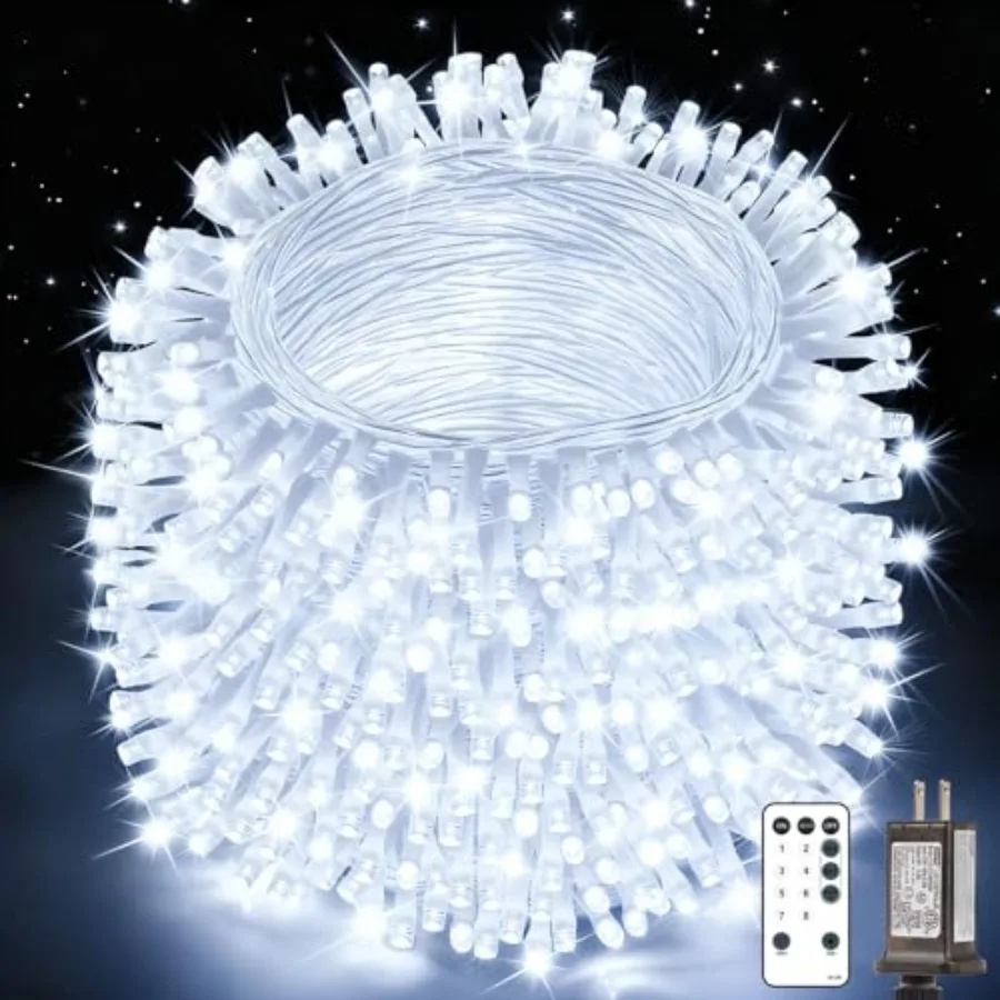 Christmas Lights String Outdoor Indoor, Xmas Tree Decorations Lights, Plug in Twinkle Fairy Light with Remote Timer Dimmable fo
Christmas Lights String Outdoor Indoor, Xmas Tree Decorations Lights, Plug in Twinkle Fairy Light with Remote Timer Dimmable fo