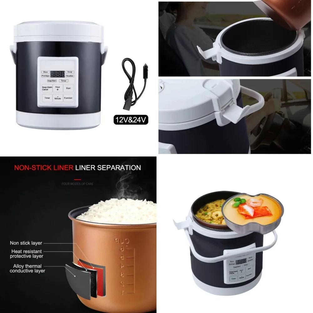 Portable Fast Heating Mini 1.6L Rice Cooker for Car Trucks - Convenient Food Steamer and Warmer Lunch Box - Perfect for Soup and
Portable Fast Heating Mini 1.6L Rice Cooker for Car Trucks - Convenient Food Steamer and Warmer Lunch Box - Perfect for Soup and