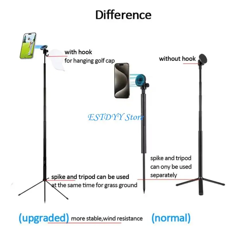 G6DE Golf Phone Holder with Telescoping Poles Portable Golf Phone Tripod
G6DE Golf Phone Holder with Telescoping Poles Portable Golf Phone Tripod