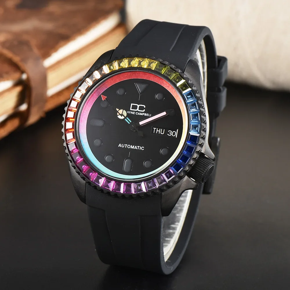 Fashion 40.5mm Men's Mechanical watch NH35 Movement Sapphire Case Automatic Men's Watch Ceremic Bezel Rubber Band
Fashion 40.5mm Men's Mechanical watch NH35 Movement Sapphire Case Automatic Men's Watch Ceremic Bezel Rubber Band