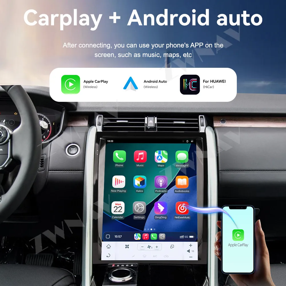 Android 14 GPS-навигация Carplay 15,6-дюймовый сенсорный экран для Land Rover Discovery 5 2017-2021 WIFI Android Android головное устройство Auto
Android 14 GPS-навигация Carplay 15,6-дюймовый сенсорный экран для Land Rover Discovery 5 2017-2021 WIFI Android Android головное устройство Auto