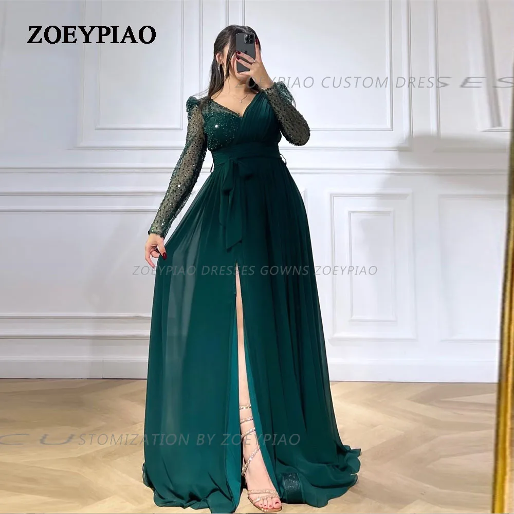 Green Simple Formal Occasion Dresses 2024 High Quality Long Sleeves Shiny Sequins Side Slit Evening Party Gowns فساتين الحفلات
Green Simple Formal Occasion Dresses 2024 High Quality Long Sleeves Shiny Sequins Side Slit Evening Party Gowns فساتين الحفلات