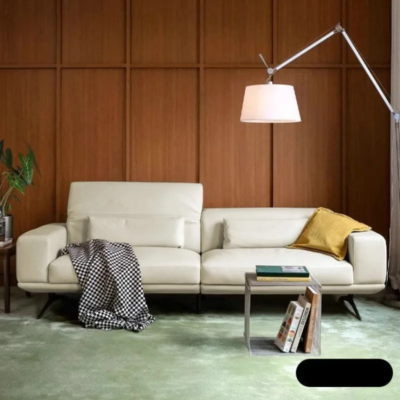 Italian minimalist beige leather first layer cowhide living room medieval retro sofa
Italian minimalist beige leather first layer cowhide living room medieval retro sofa