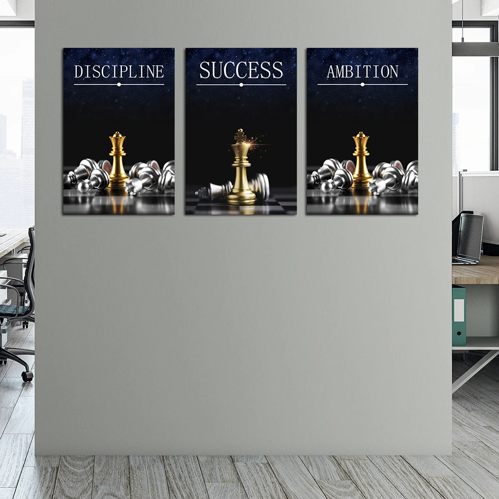 Ambition Discipline Success Motivational Painting 3pcs Wall Art Poster Inspiring Chess Picture Home Office Decor Canvas Print
Ambition Discipline Success Motivational Painting 3pcs Wall Art Poster Inspiring Chess Picture Home Office Decor Canvas Print