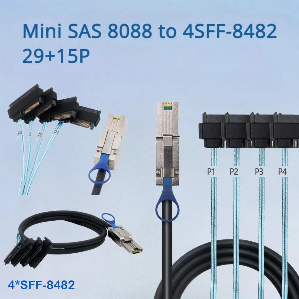 Mini SAS 8088 To 4 SFF-8482 29 + 15P Integrated Array Card SATA Hard Disk Data Cable 4* SAS 29P+15P SATA Interface 0.5M 1M 2M 3M
Mini SAS 8088 To 4 SFF-8482 29 + 15P Integrated Array Card SATA Hard Disk Data Cable 4* SAS 29P+15P SATA Interface 0.5M 1M 2M 3M