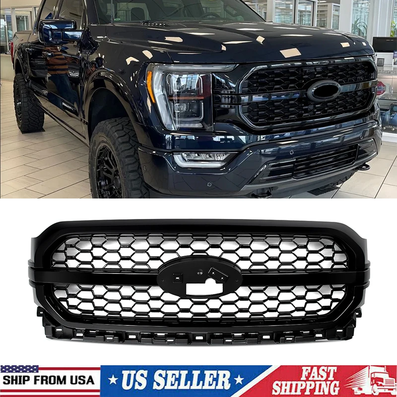 Honeycomb Front Grille Modified Grills Replace For Ford F150 2021-2023 Platinum Front Bumper Upper Grille Assembly ML3Z-8200-JB
Honeycomb Front Grille Modified Grills Replace For Ford F150 2021-2023 Platinum Front Bumper Upper Grille Assembly ML3Z-8200-JB