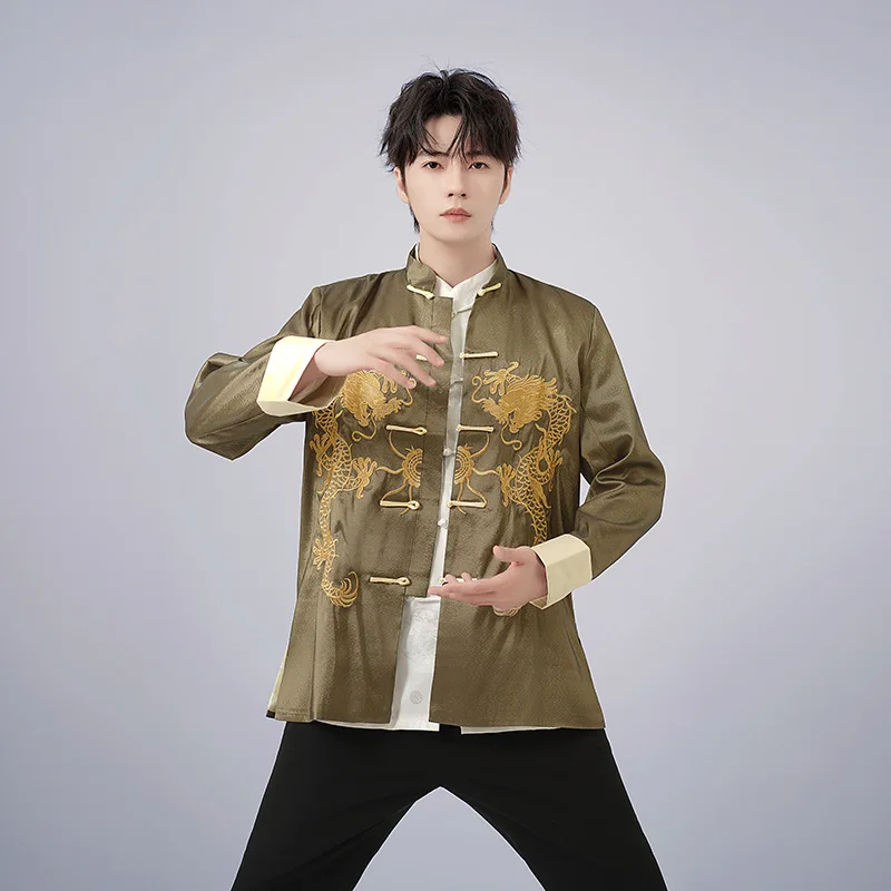 Chinese Elegant Dragon Taichi Suit Men Long Sleeve Traditional Wushu Kung Fu Hanfu Daily Training Uniform
Chinese Elegant Dragon Taichi Suit Men Long Sleeve Traditional Wushu Kung Fu Hanfu Daily Training Uniform