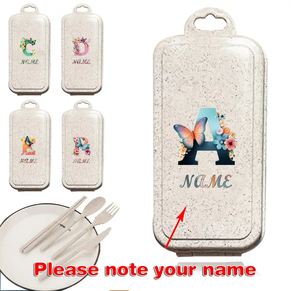 4 Pcs Customized Name Travel Utensils Set With Case Cutlery Kit Detachable Box Organizer Reusable Spoon Fork Knife Chopstick DIY
4 Pcs Customized Name Travel Utensils Set With Case Cutlery Kit Detachable Box Organizer Reusable Spoon Fork Knife Chopstick DIY