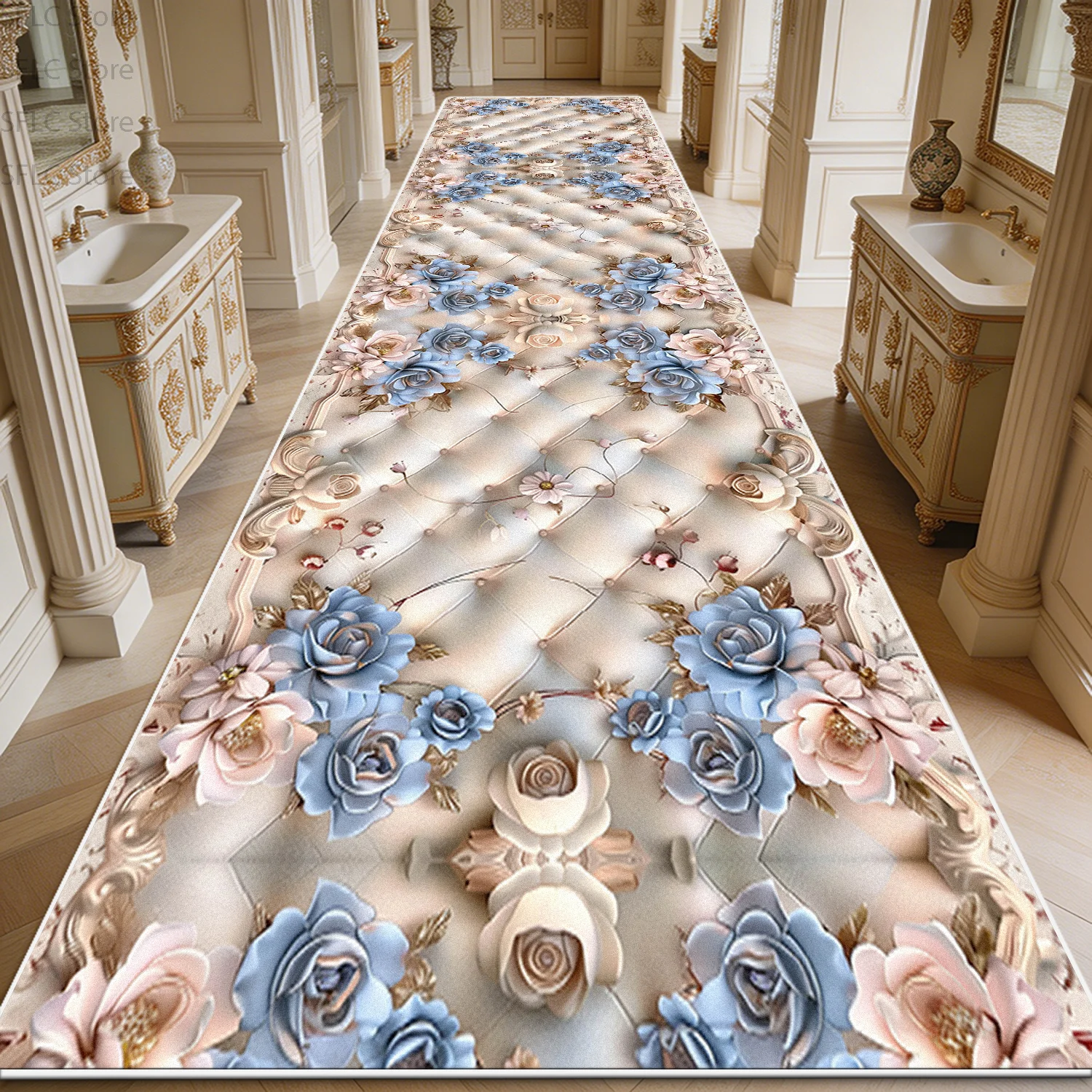 European Court Flower Style Long Corridor Carpet Home Decoration Luxury Easy Clean Soft Rug Non-slip Lint-free Runner Floor Mats
European Court Flower Style Long Corridor Carpet Home Decoration Luxury Easy Clean Soft Rug Non-slip Lint-free Runner Floor Mats