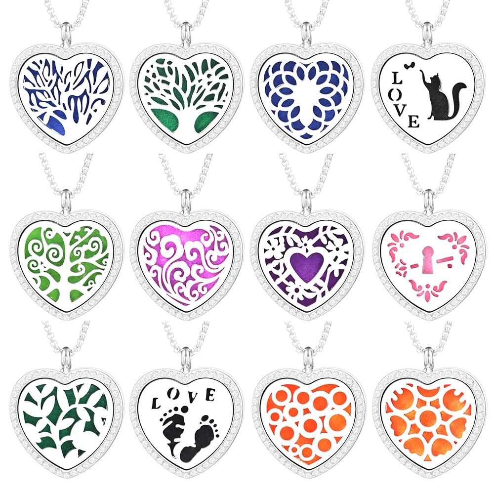Heart Shape Rhinestones Aromatherapy Pendants Women Love Perfume Locket Necklace Stainless Steel Essential Oil Diffuser Jewelry
Heart Shape Rhinestones Aromatherapy Pendants Women Love Perfume Locket Necklace Stainless Steel Essential Oil Diffuser Jewelry