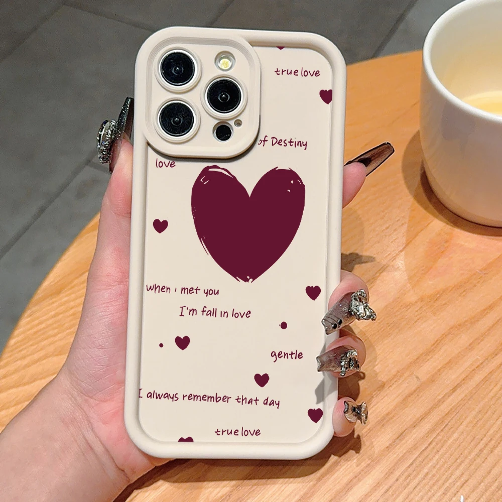 Burgundy Heart Shaped Confession Letters Phone Case For iPhone 15 16 17 Pro Max 16 15 Pro 16 15 Plus 17 E Shockproof Soft Funda
Burgundy Heart Shaped Confession Letters Phone Case For iPhone 15 16 17 Pro Max 16 15 Pro 16 15 Plus 17 E Shockproof Soft Funda