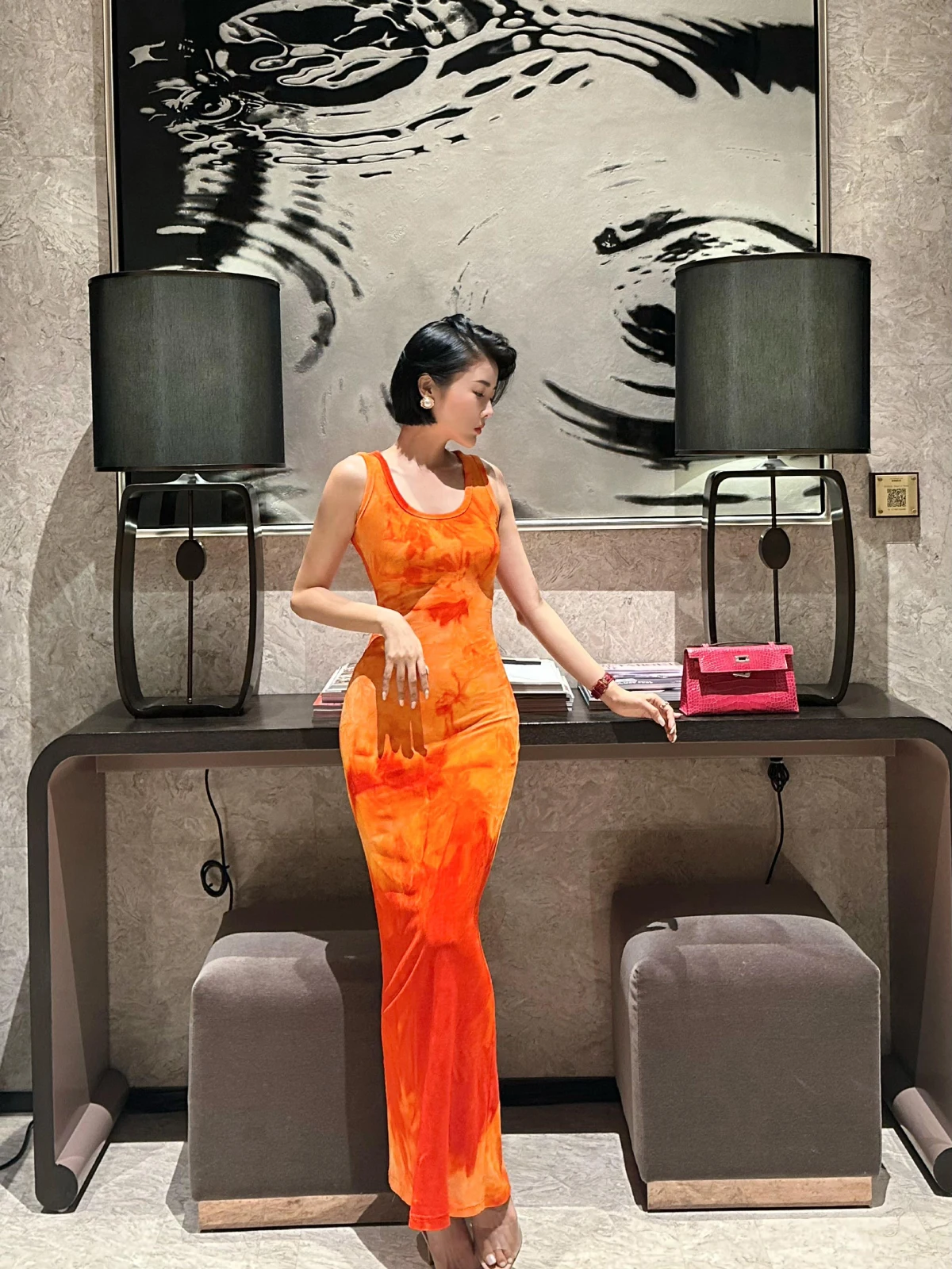 XULU Original Summer Acetate Dyed Slimming High Elastici Vest Dr Ele U-Neline Wrap around Skirt Sexy Svel Gown
XULU Original Summer Acetate Dyed Slimming High Elastici Vest Dr Ele U-Neline Wrap around Skirt Sexy Svel Gown