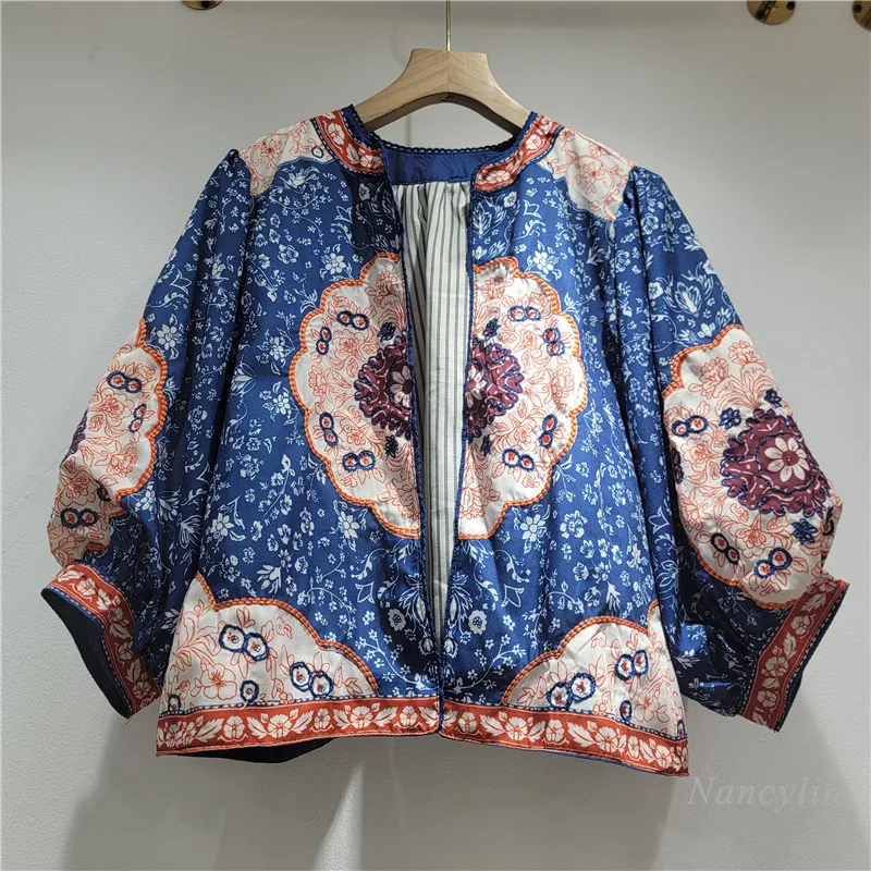 Short Niche Style French Retro Elegance Smudged Floral Sprinting Short Outwear, Women's Round Neck Puff Sleeve Jacket Coat Top
Short Niche Style French Retro Elegance Smudged Floral Sprinting Short Outwear, Women's Round Neck Puff Sleeve Jacket Coat Top