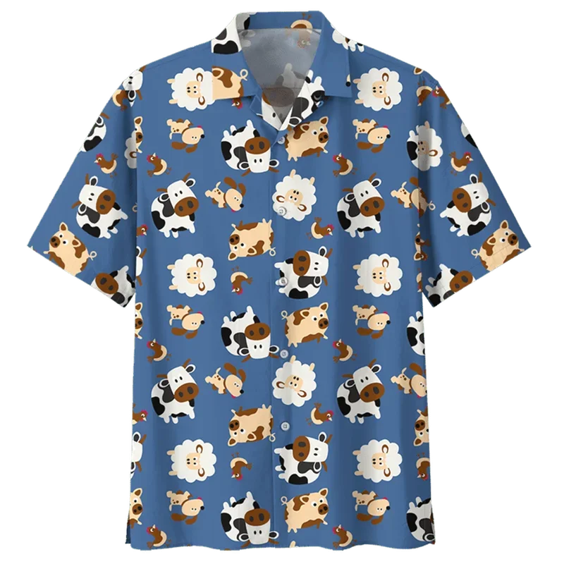 Cartoon Cow Hawaiian Shirt For Men Women 3D Printed Animal Beach Blouse Lapel Short Sleeve Summer Streetwear Button Shirts
Cartoon Cow Hawaiian Shirt For Men Women 3D Printed Animal Beach Blouse Lapel Short Sleeve Summer Streetwear Button Shirts