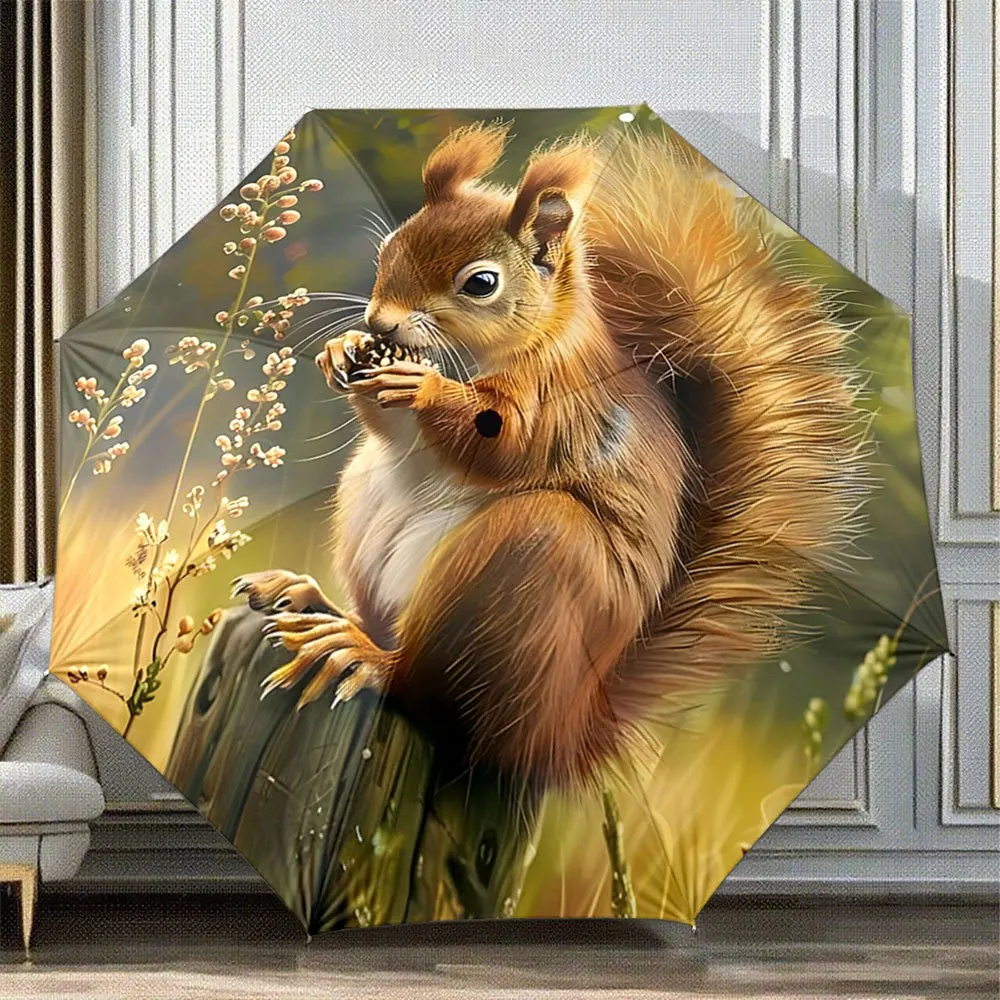 Automatic Folding Umbrella Squirrel with a pine cone. Portable collapsible design, casual outdoor accessory, Christmas birthda
Automatic Folding Umbrella Squirrel with a pine cone. Portable collapsible design, casual outdoor accessory, Christmas birthda