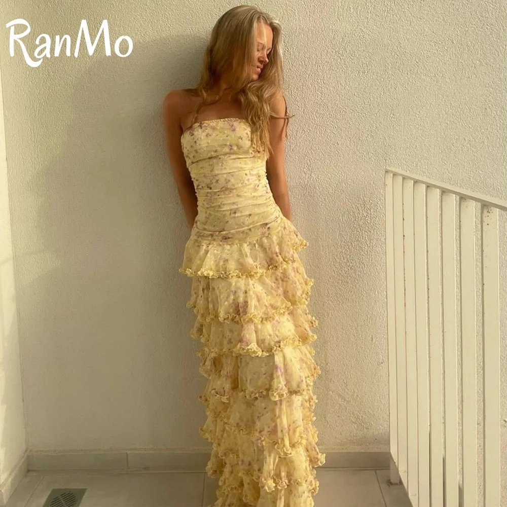 Ranmo 2025 Elegant Floral Strapless Evening Dress Saudi Arabic Floor-Length Layered Fascinating Prom Gown Customized Party Dress
Ranmo 2025 Elegant Floral Strapless Evening Dress Saudi Arabic Floor-Length Layered Fascinating Prom Gown Customized Party Dress