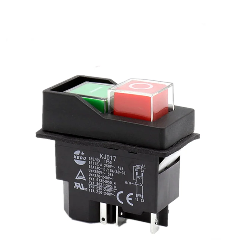 KJD17 5Pins Electromagnetic Starter Push Button Switches 16A AC250V IP55 Waterproof Machine Garden Tool Equipment Safety Switch
KJD17 5Pins Electromagnetic Starter Push Button Switches 16A AC250V IP55 Waterproof Machine Garden Tool Equipment Safety Switch