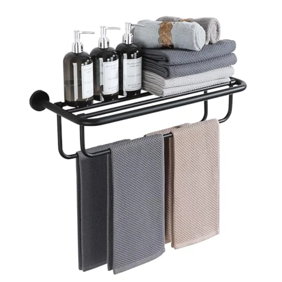 Towel Rack for Bathroom24 Inch Matte Black Towel Holder for Lavatory Towel Hanger with Double Towel Bars for Bath Wall Wall Mou
Towel Rack for Bathroom24 Inch Matte Black Towel Holder for Lavatory Towel Hanger with Double Towel Bars for Bath Wall Wall Mou