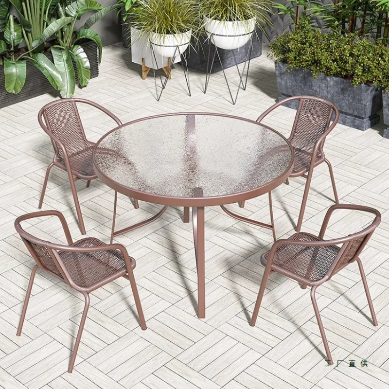 leisure waterproof sunscreen balcony garden yard small tea table commercial external dining table and chair combination
leisure waterproof sunscreen balcony garden yard small tea table commercial external dining table and chair combination