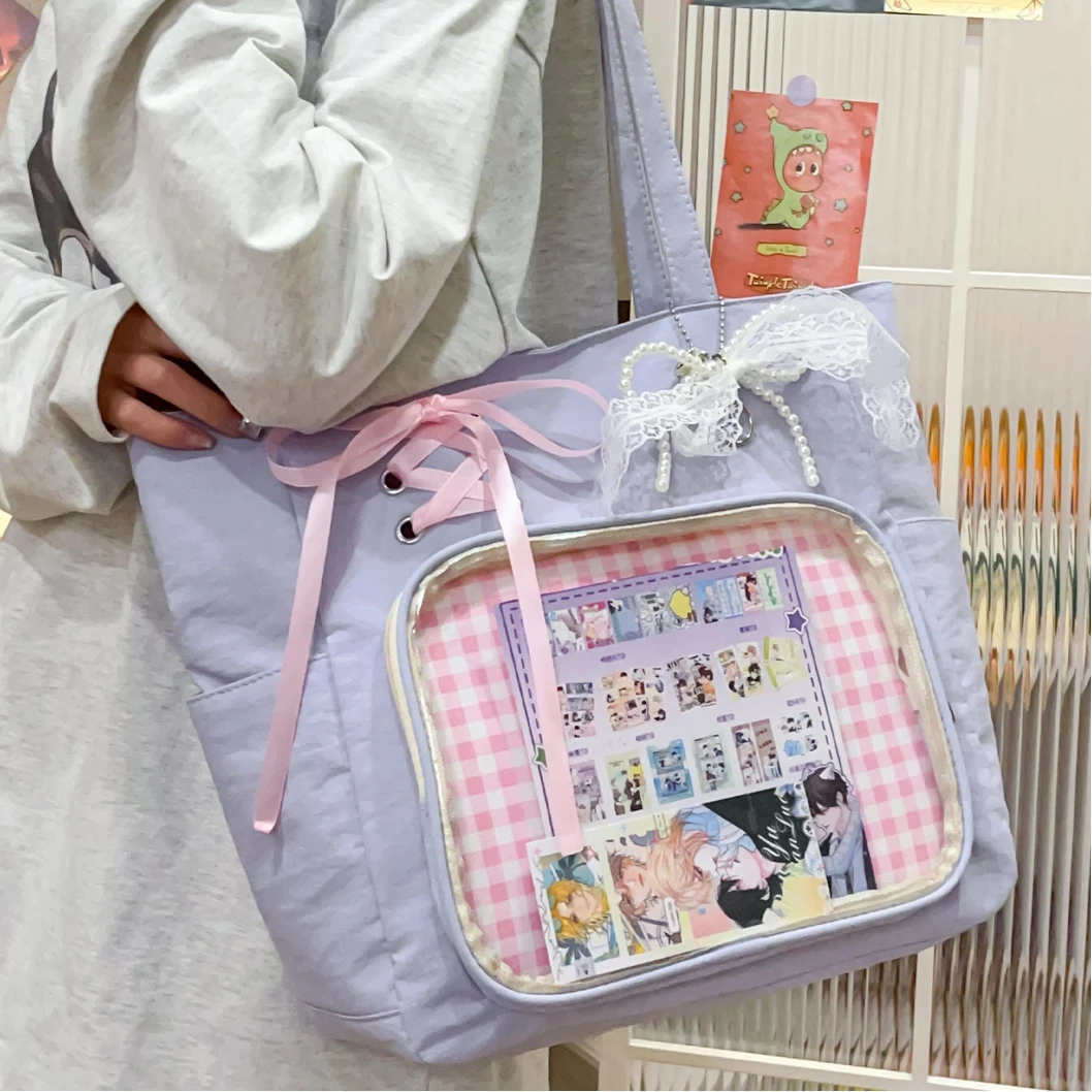 New Sweet and Cute Ulzzang Ita Bag Harajuku Large Capacity Shoulder Bag Preppy Style DIY Doll, Badge Tote Bag
New Sweet and Cute Ulzzang Ita Bag Harajuku Large Capacity Shoulder Bag Preppy Style DIY Doll, Badge Tote Bag