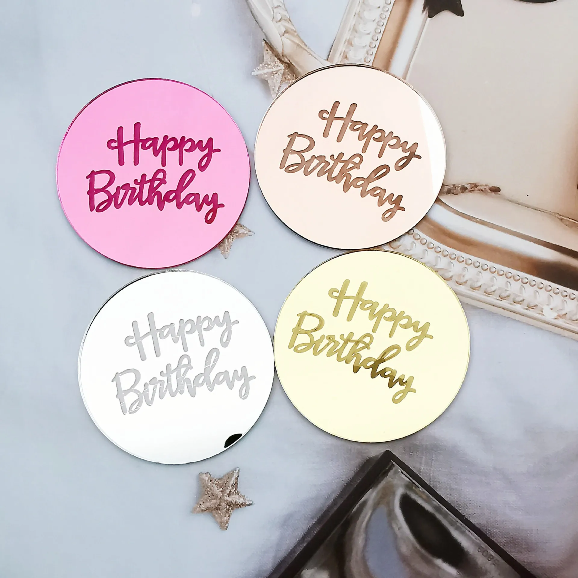 Birthday Cake Toppers Acrylic Gold Silver Happy Birthday Anniversary Cake Toppers Round Cupcake Toppers Party Dessert Decoration
Birthday Cake Toppers Acrylic Gold Silver Happy Birthday Anniversary Cake Toppers Round Cupcake Toppers Party Dessert Decoration
